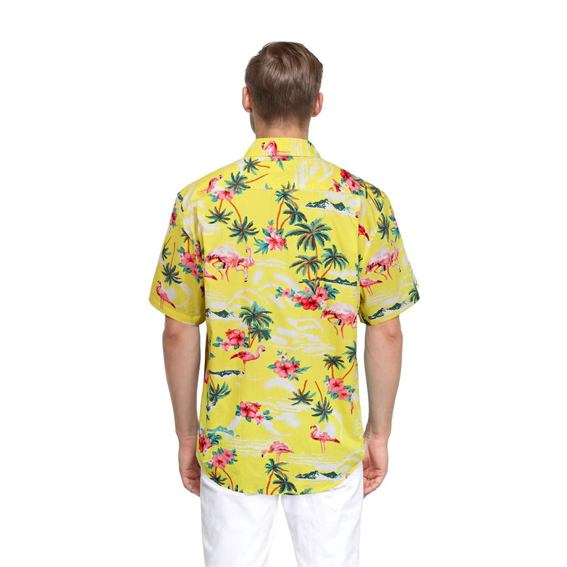 Funky Hawaiian Shirts with Pocket - YELLOW-1