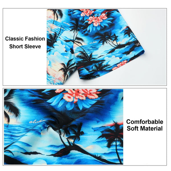 Funky Hawaiian Shirts with Pocket - A3-BLUE