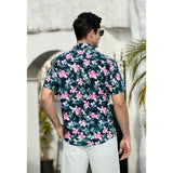 Funky Hawaiian Shirts with Pocket - 14-BLACK\PINK