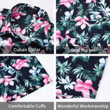 Funky Hawaiian Shirts with Pocket - 14-BLACK\PINK