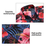 Funky Hawaiian Shirts with Pocket - A4-NAVY PINK