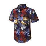 Funky Hawaiian Shirts with Pocket - BLUE/RED