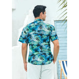 Funky Hawaiian Shirts with Pocket - A3-TEAL BLUE