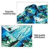 Funky Hawaiian Shirts with Pocket - A3-TEAL BLUE