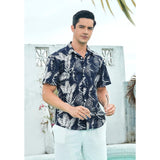 Funky Hawaiian Shirts with Pocket - A2-NAVY