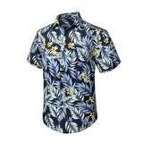 Funky Hawaiian Shirts with Pocket - NAVY BLUE/GREY