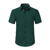 Men's Short Sleeve Shirt with Pocket - B1-GREEN2