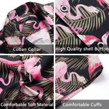 Pink Flamingo Button Up Hawaiian Shirt For Summer Vacation