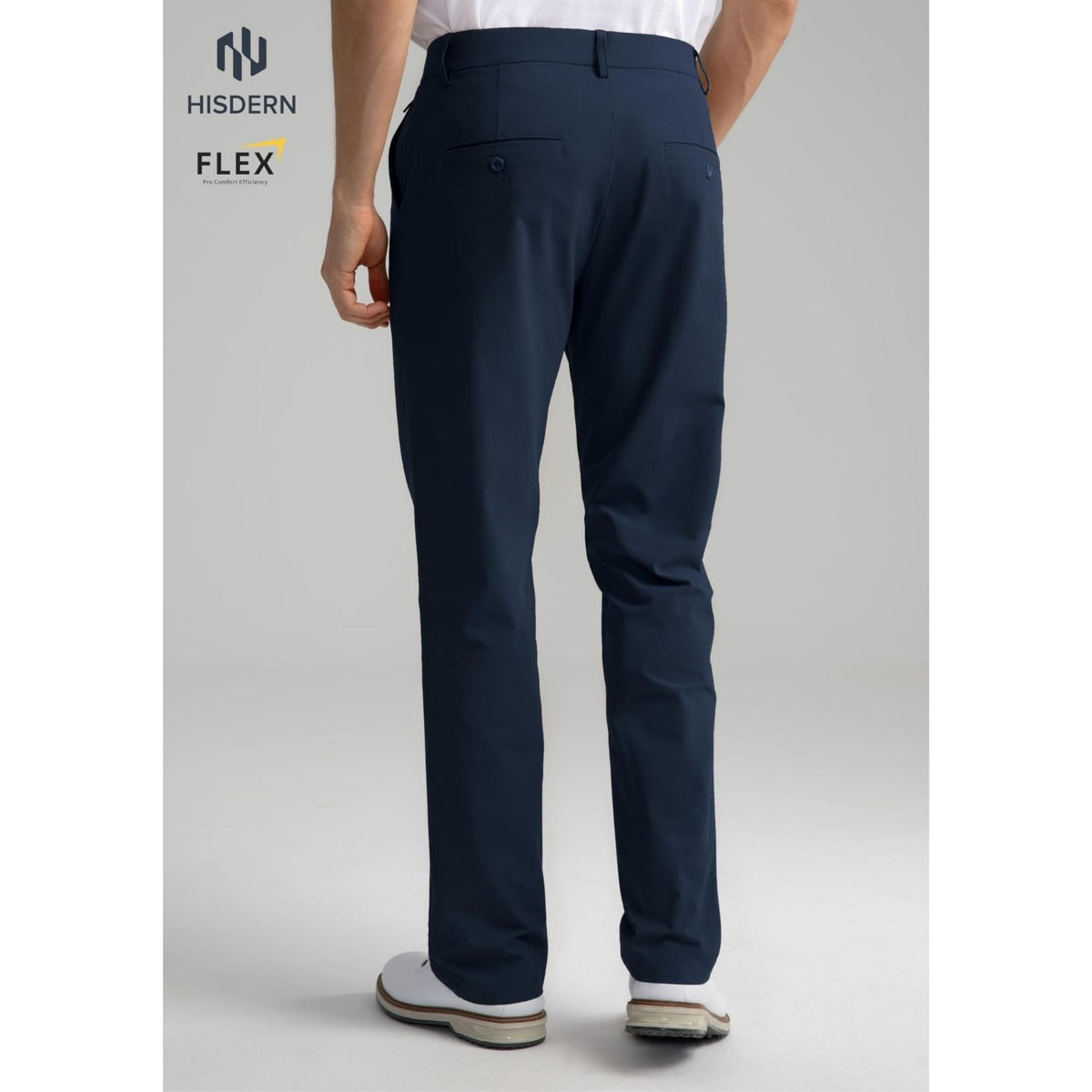 Hisdern Flex 501 Men's Golf Pants Navy Blue Classic Fit Stretch for Golf Business