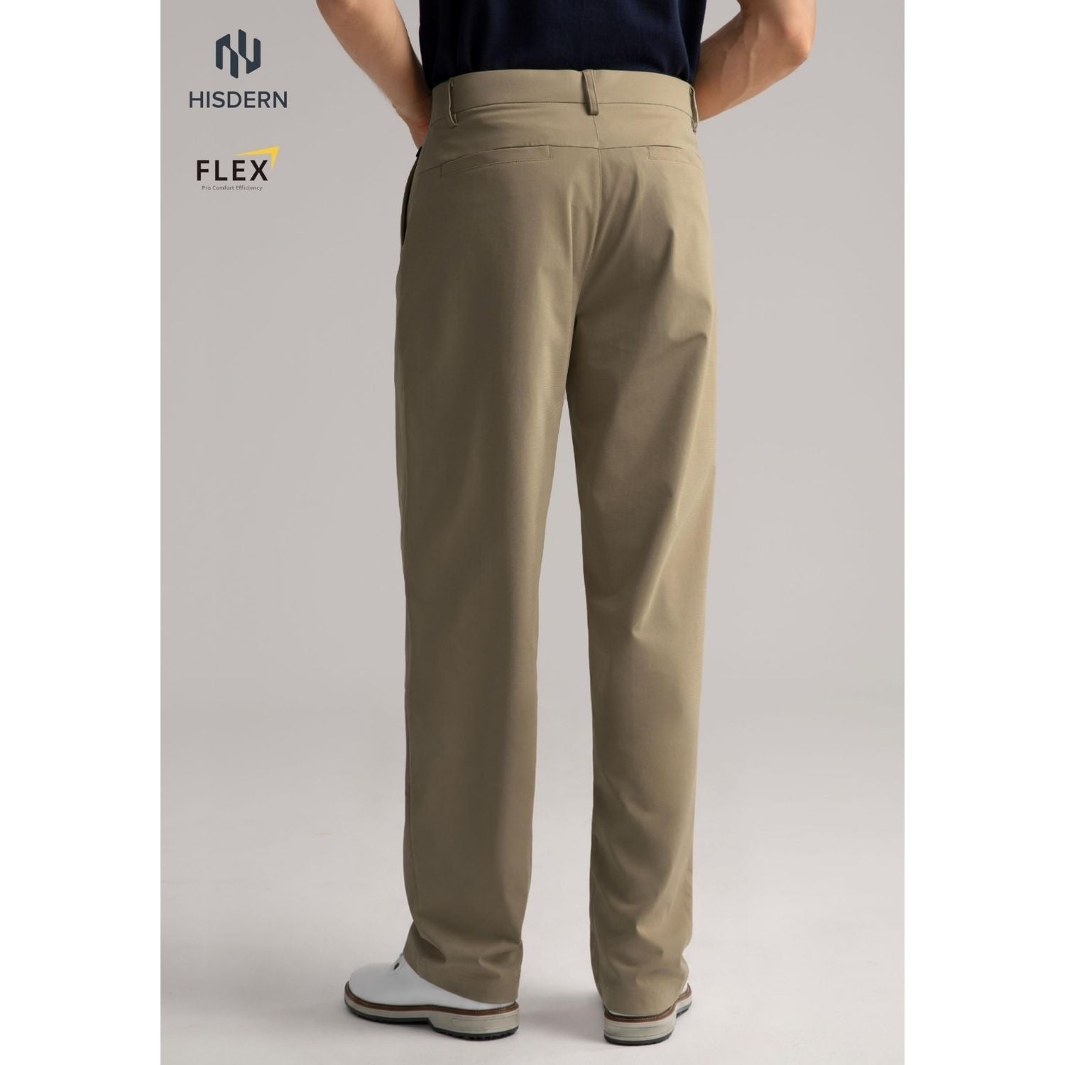 Hisdern Flex 505 Men's Wide-Leg Business Casual Dark Olive Pants Seamless Comfort