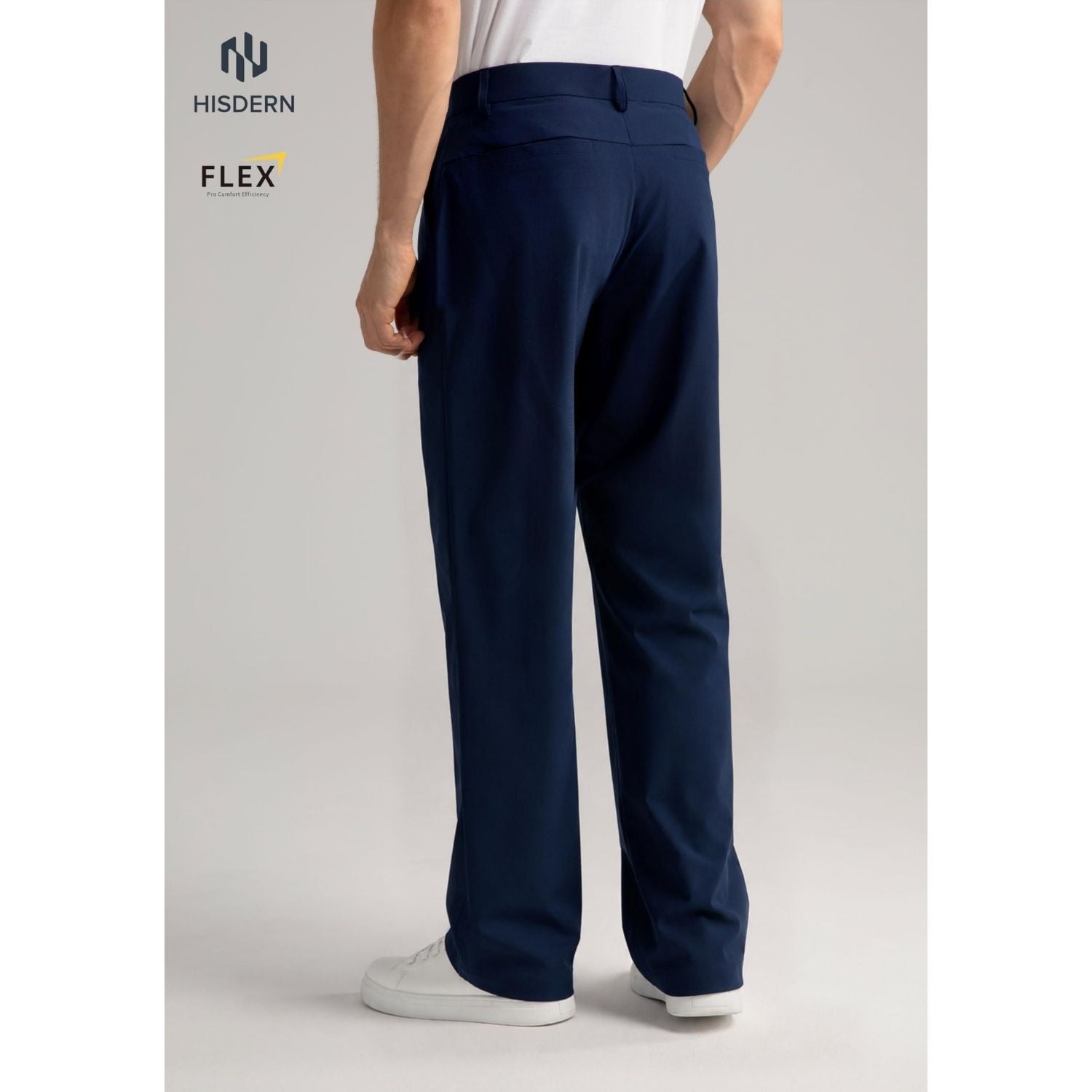 【値下げ】JIISANDER サイドアジャスター付き　NAVY PANTS Hisdern Flex 505 Men's Wide-Leg Business Casual Navy Blue Pants