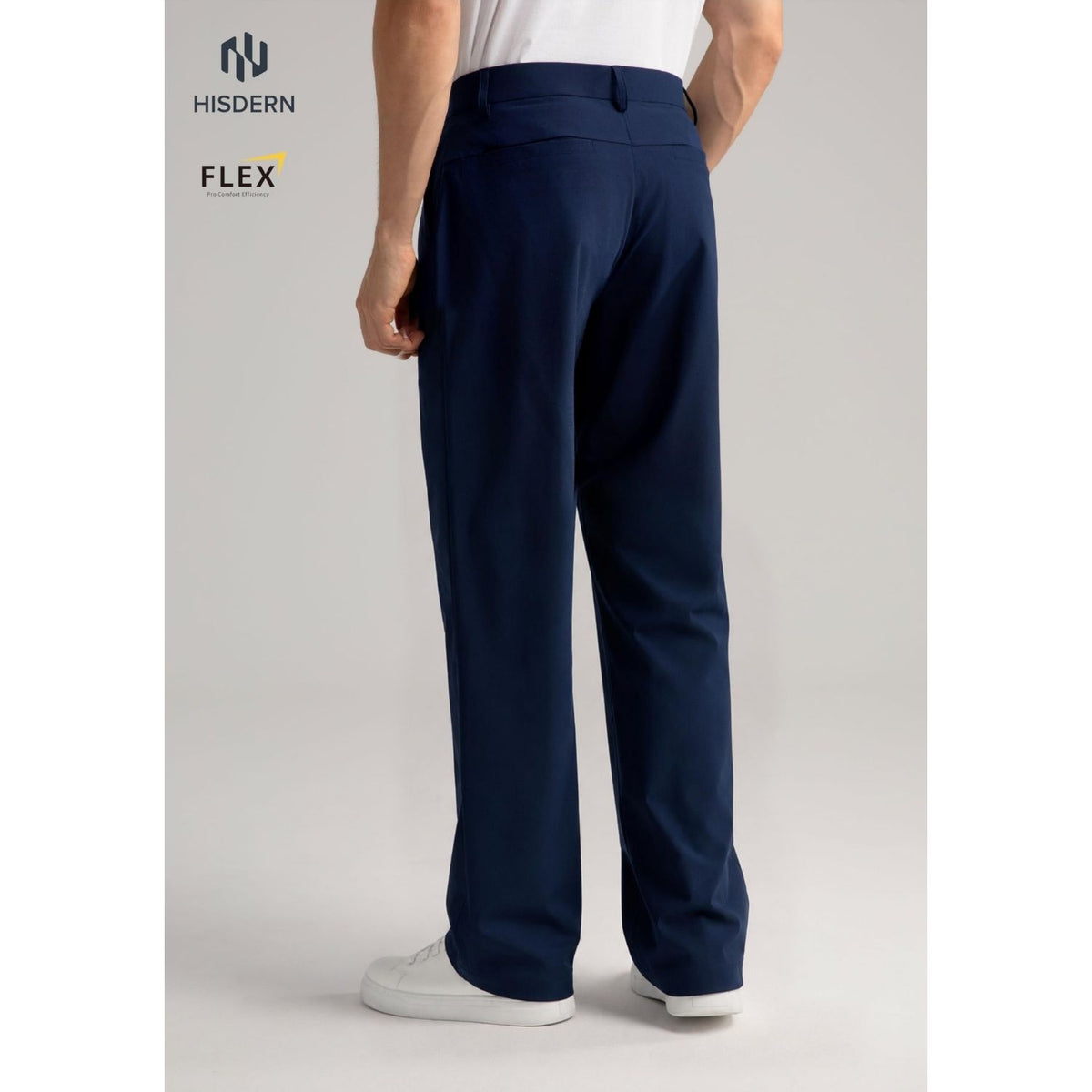 navy blue mens dress pants Hisdern Flex 505 Men's Wide-Leg Business Casual Seamless Comfort Navy Blue / 36W x 32L camila dress Elegant midi-length blazer dress Size:Child L filling out size 32