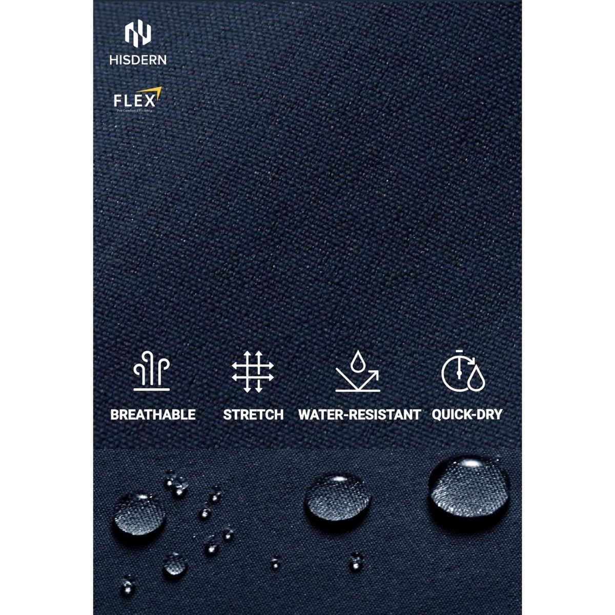 Hisdern Flex 301 Men's Stretch Dress Pants Navy Blue Classic Fit Casual Pants for All-Day Comfort