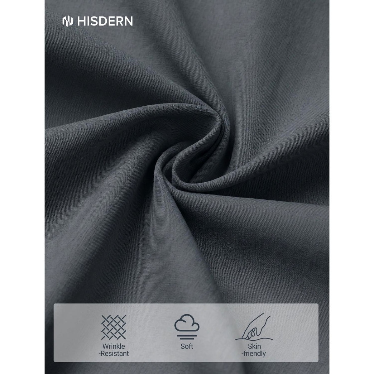 Hisdern Flex 301 Men's Stretch Dress Pants Iron Gray Classic Fit Casual Pants for All-Day Comfort