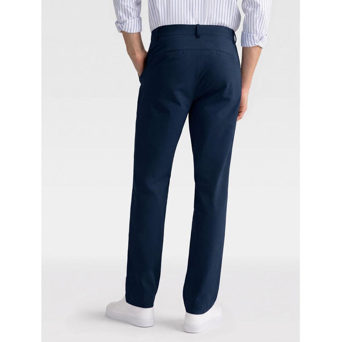 Hisdern Flex 301 Men's Stretch Dress Pants Navy Blue Classic Fit Casual Pants for All-Day Comfort