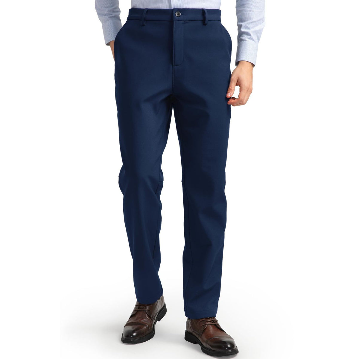 Hisdern 701 Heat Men's Golf Pants Stretch Navy Blue Comfy Work Dress