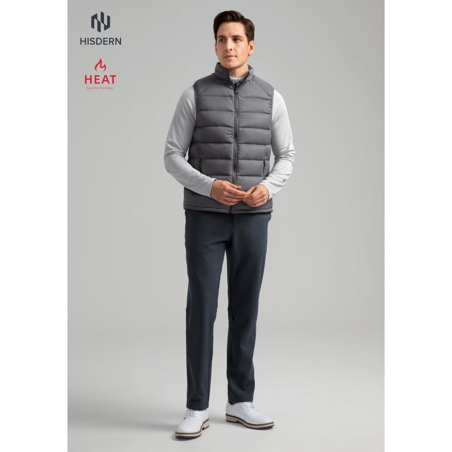 Hisdern 701 Heat Men's Golf Pants Stretch Iron Gray Comfy Work Dress