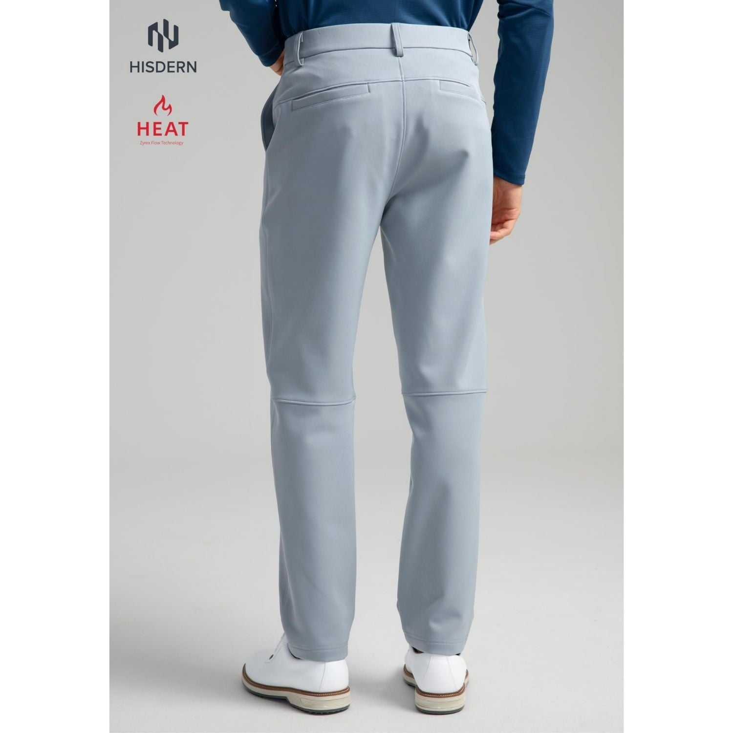 Hisdern 701 Heat Men's Golf Pants Stretch Light Gray Comfy Work Dress