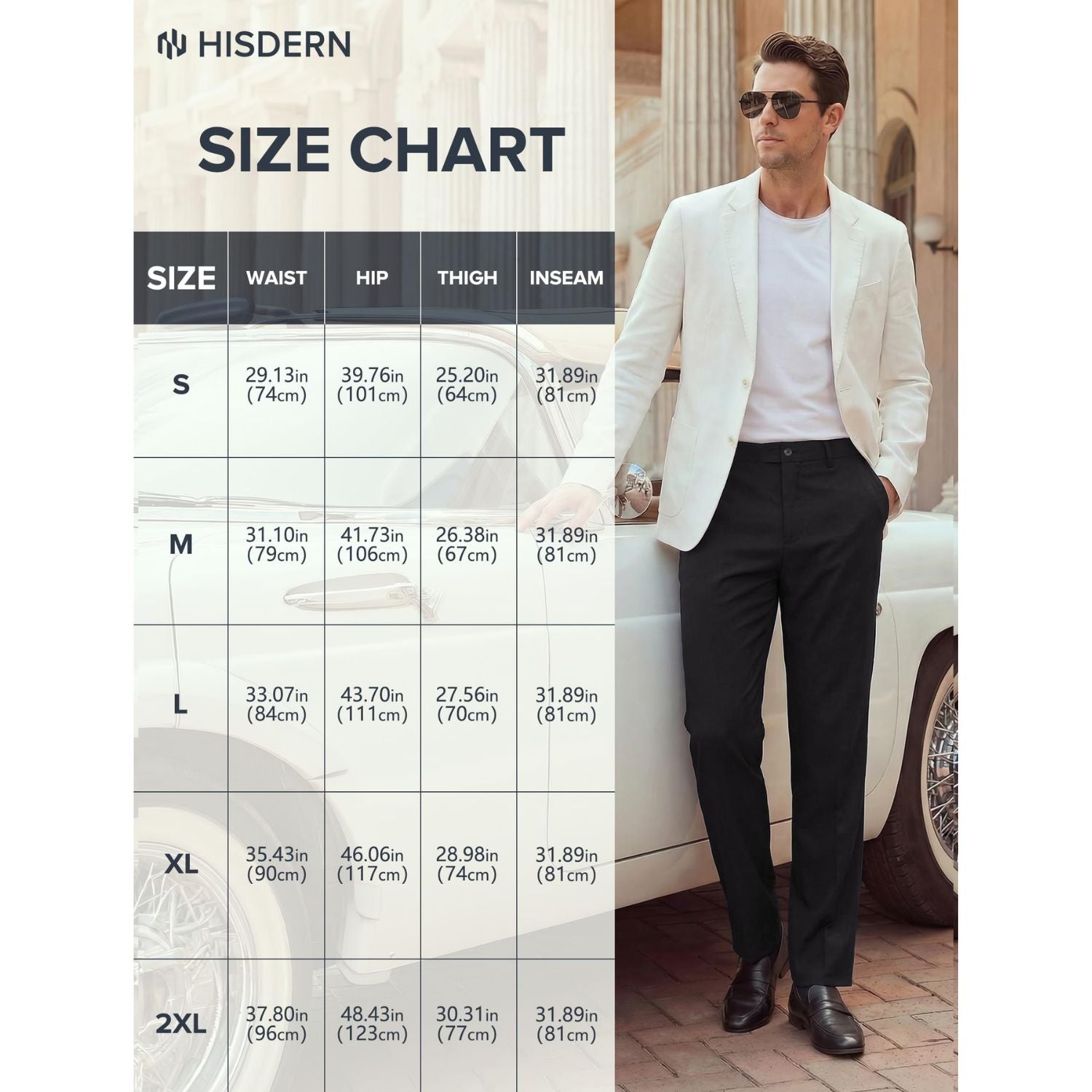 Hisdern Men's Breathable Black Linen Trousers Lightweight Summer Casual Pants