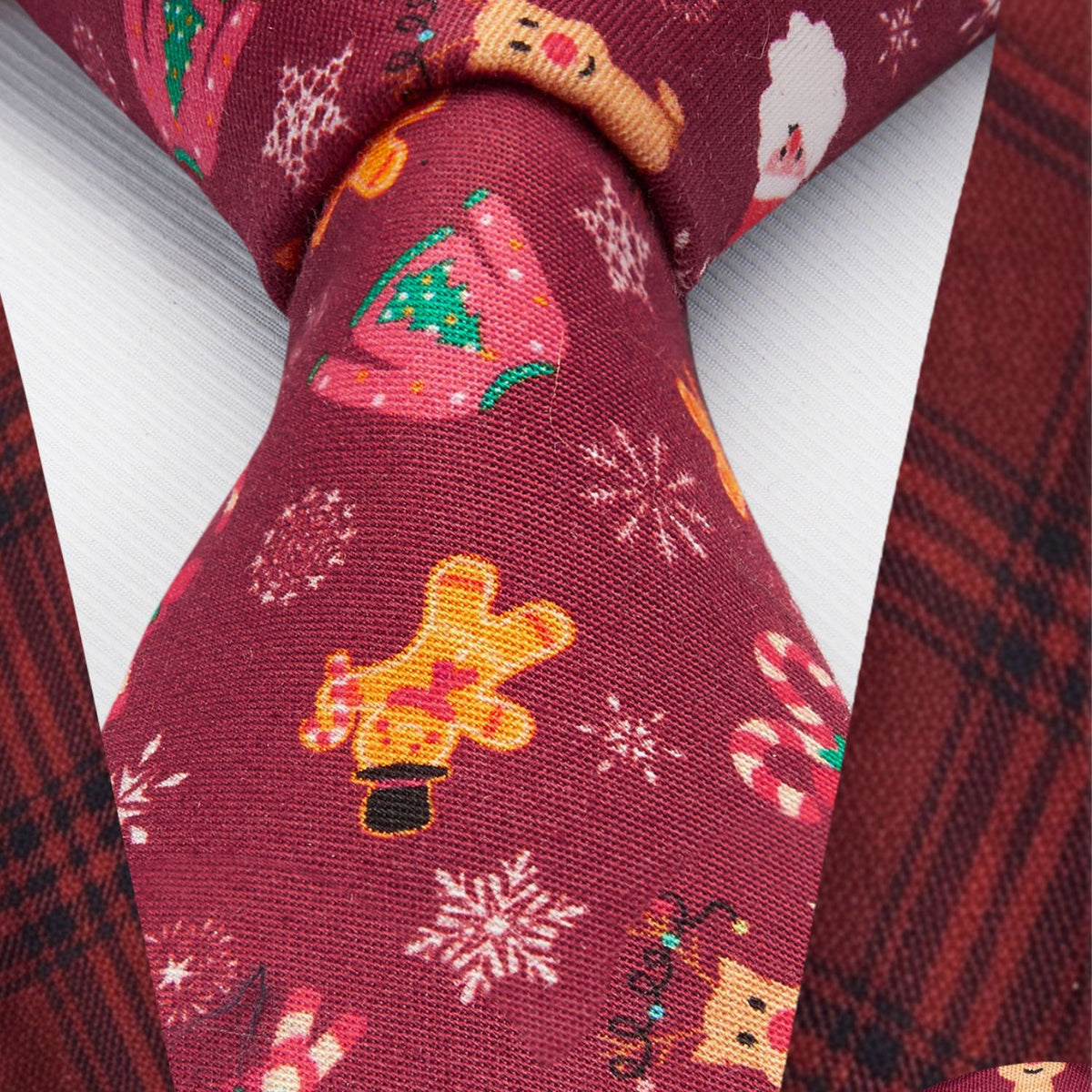 Hisdern Christmas Tie Set Red Candy Holiday Party Accessories