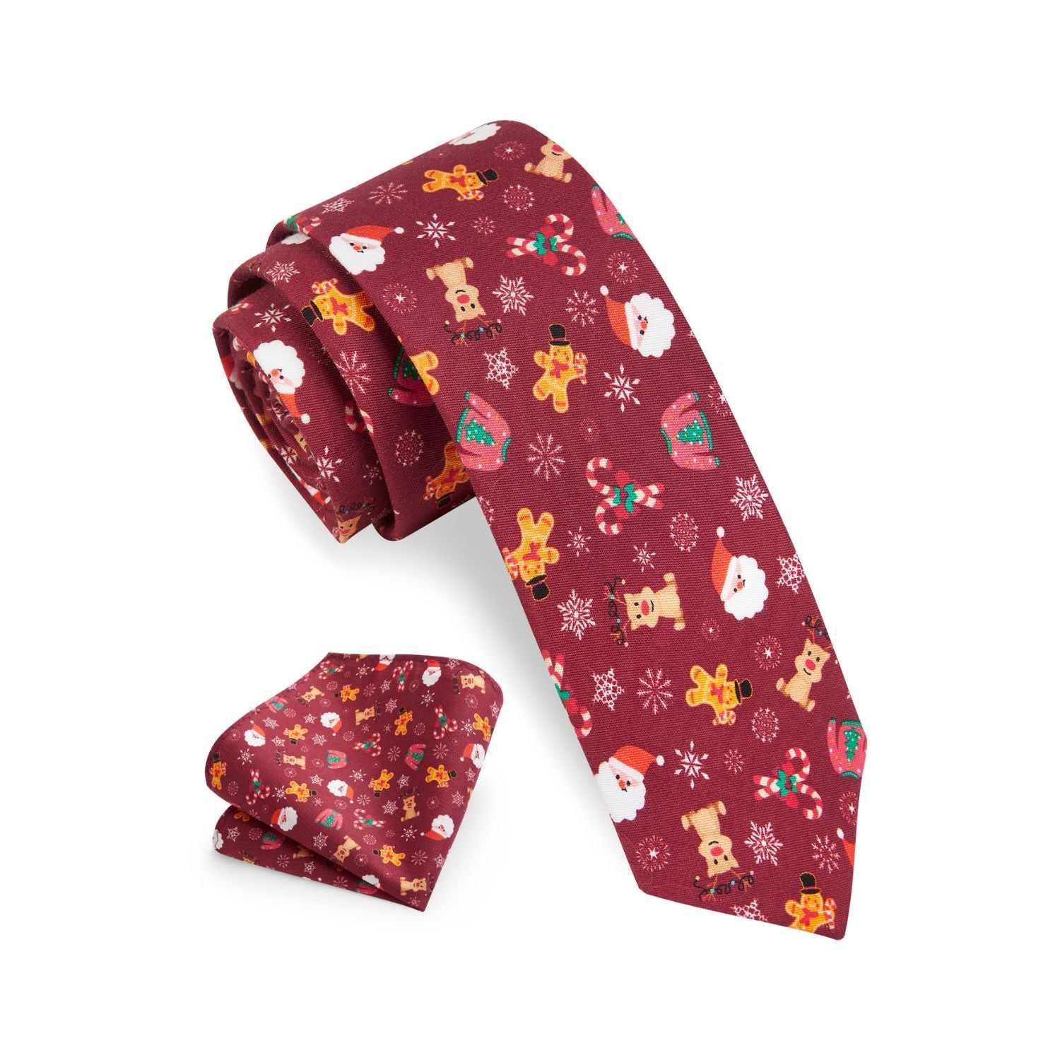 Hisdern Christmas Tie Set Red Candy Holiday Party Accessories
