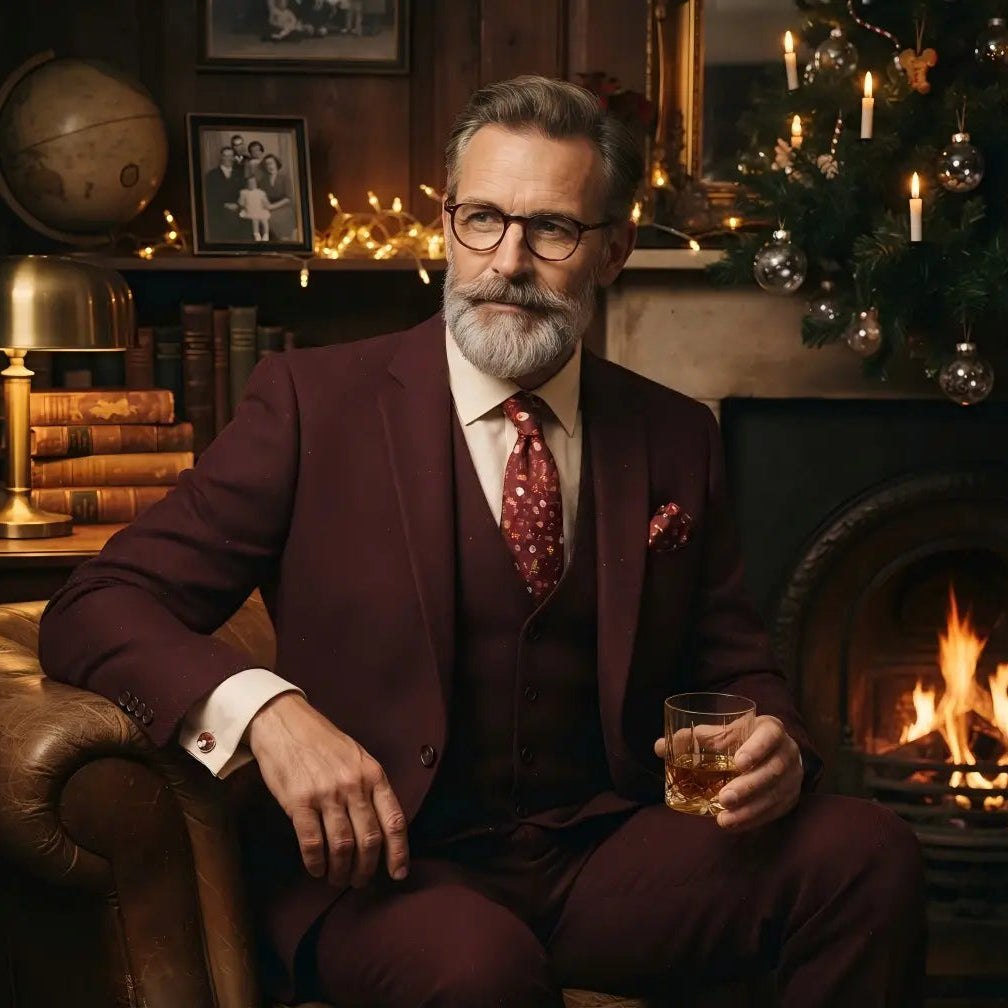 Hisdern Christmas Tie Set Red Candy Holiday Party Accessories