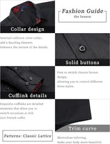 Men's Dress Shirt Long Sleeve Button Down Casual Shirt - 04-BLACK/RED