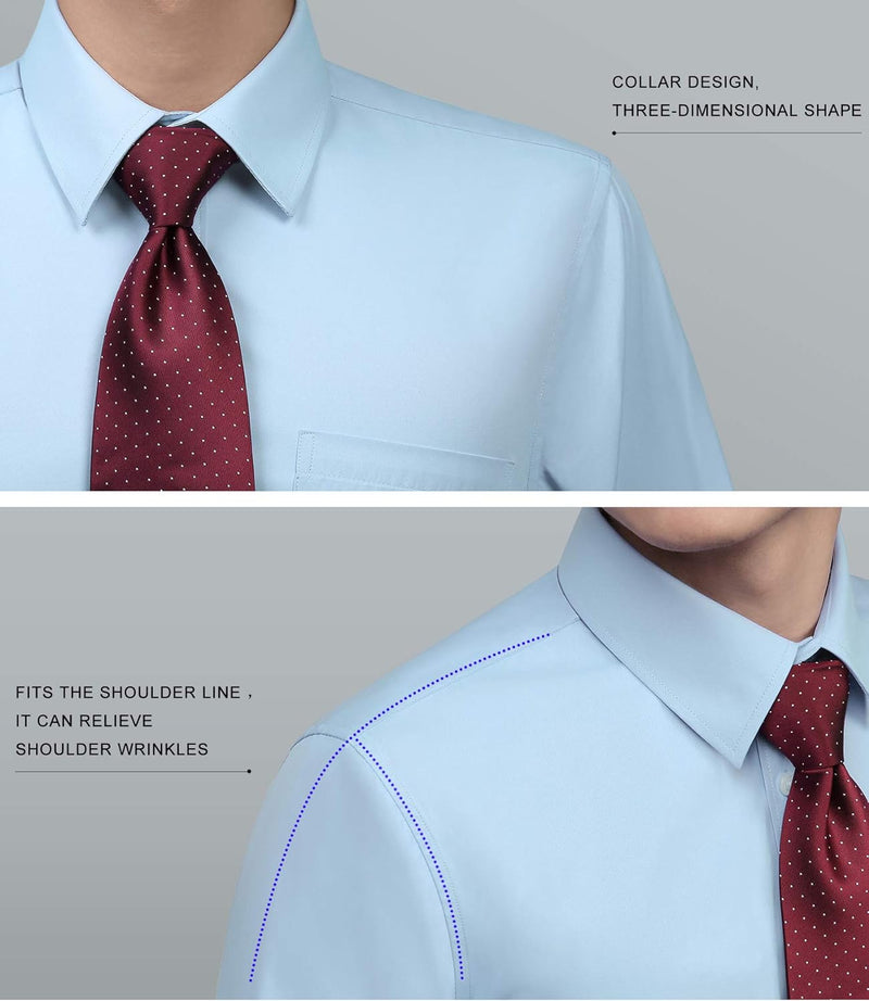 Casual Formal Shirt with Pocket - LIGHT BLUE