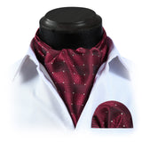 Plaid Ascot Handkerchief Set - B-BURGUNDY PLAID