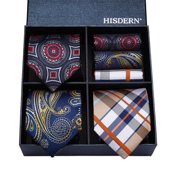 3PCS Tie & Pocket Square Set - T3-S2