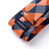 Plaid Tie Handkerchief Set - B9-ORANGE 