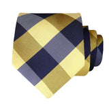 Plaid Tie Handkerchief Set - YELLOW