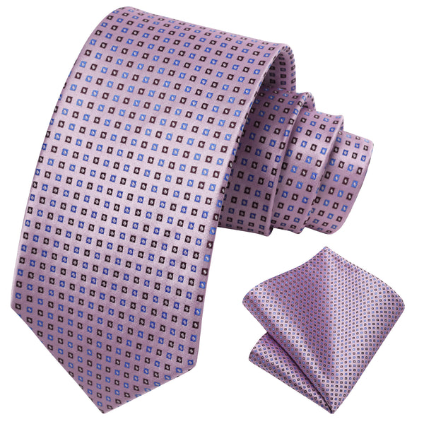 Polka Dot Tie Handkerchief Set - PINK 