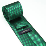 Houndstooth Tie Handkerchief Set - B-GREEN 