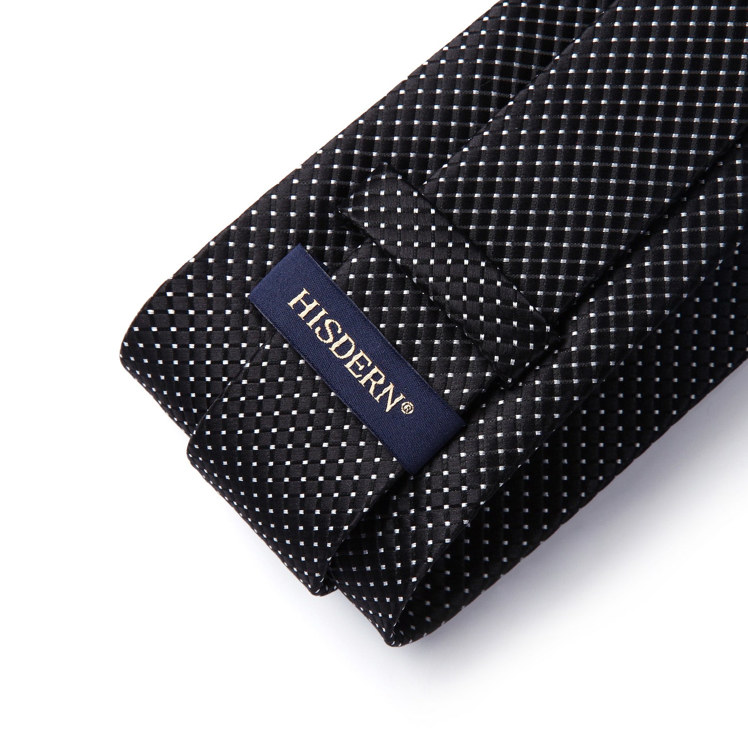Plaid Tie Handkerchief Set - BLACK-3