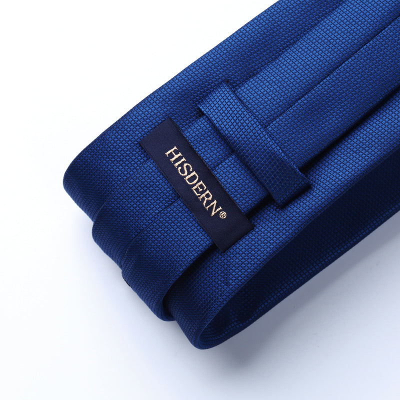 Houndstooth Tie Handkerchief Set - B-BLUE 