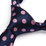 Polka Dot Tie Handkerchief Set - C-NAVY BLUE/PINK-A 