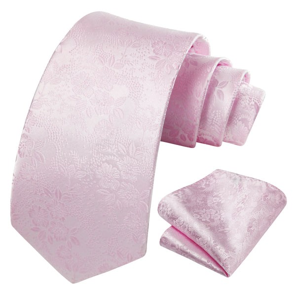 Floral 3.4 Tie Handkerchief Set - C-LIGHT PINK 