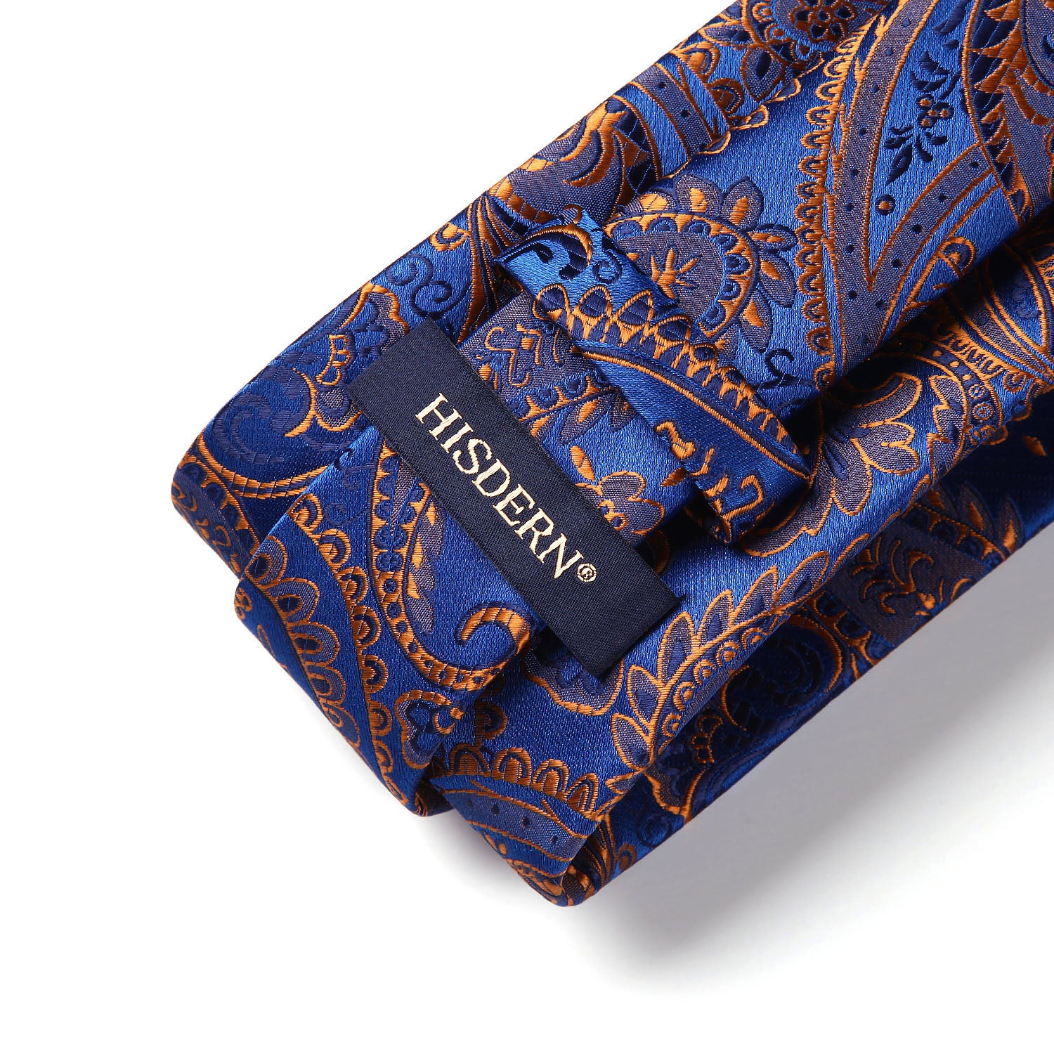 Paisley Tie Handkerchief Set - C2-BLUE ORANGE