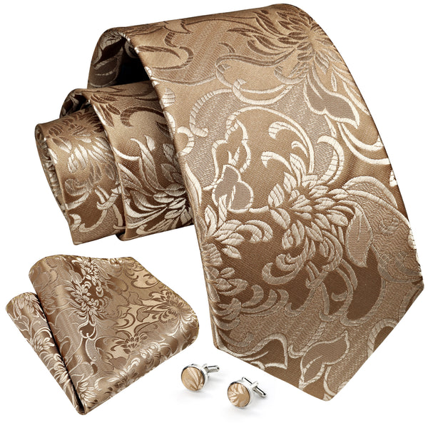 Paisley Tie Handkerchief Cufflinks - DARK GOLD 