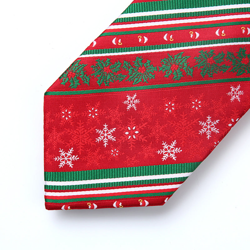 Christmas Tie Handkerchief Set - 02 RED/GREEN/WHITE