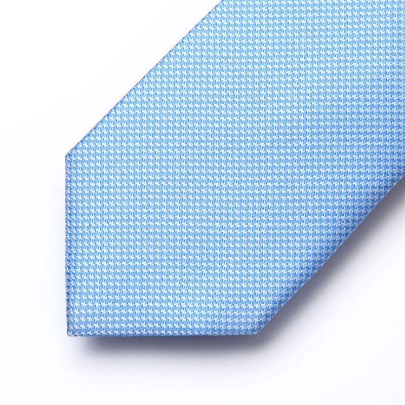 Houndstooth Tie Handkerchief Set - A-07 BLUE