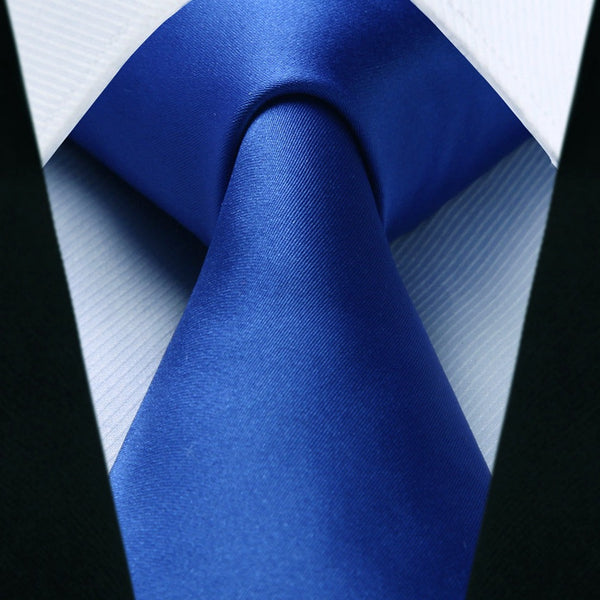 Solid Tie Handkerchief Set - COBALT