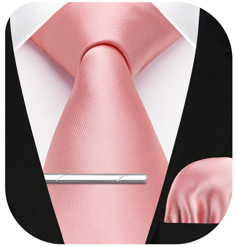 Solid Tie Handkerchief Clip - PINK-2 