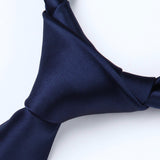 Solid Tie Handkerchief Set - NAVY BLUE 