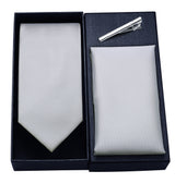 Solid Tie Handkerchief Clip - L- LIGHT GRAY 