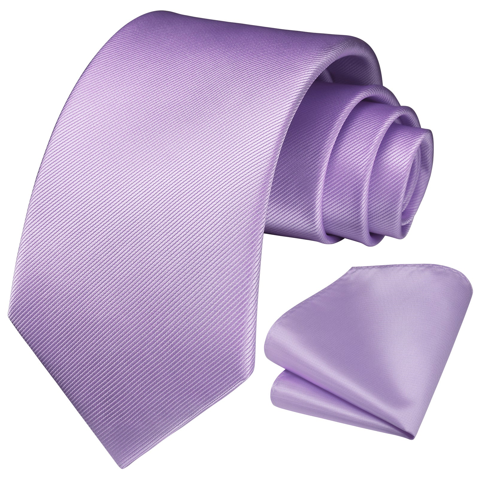 Hisdern Purple lavender Blush Solid Men's Tie Set for Formal & Wedding