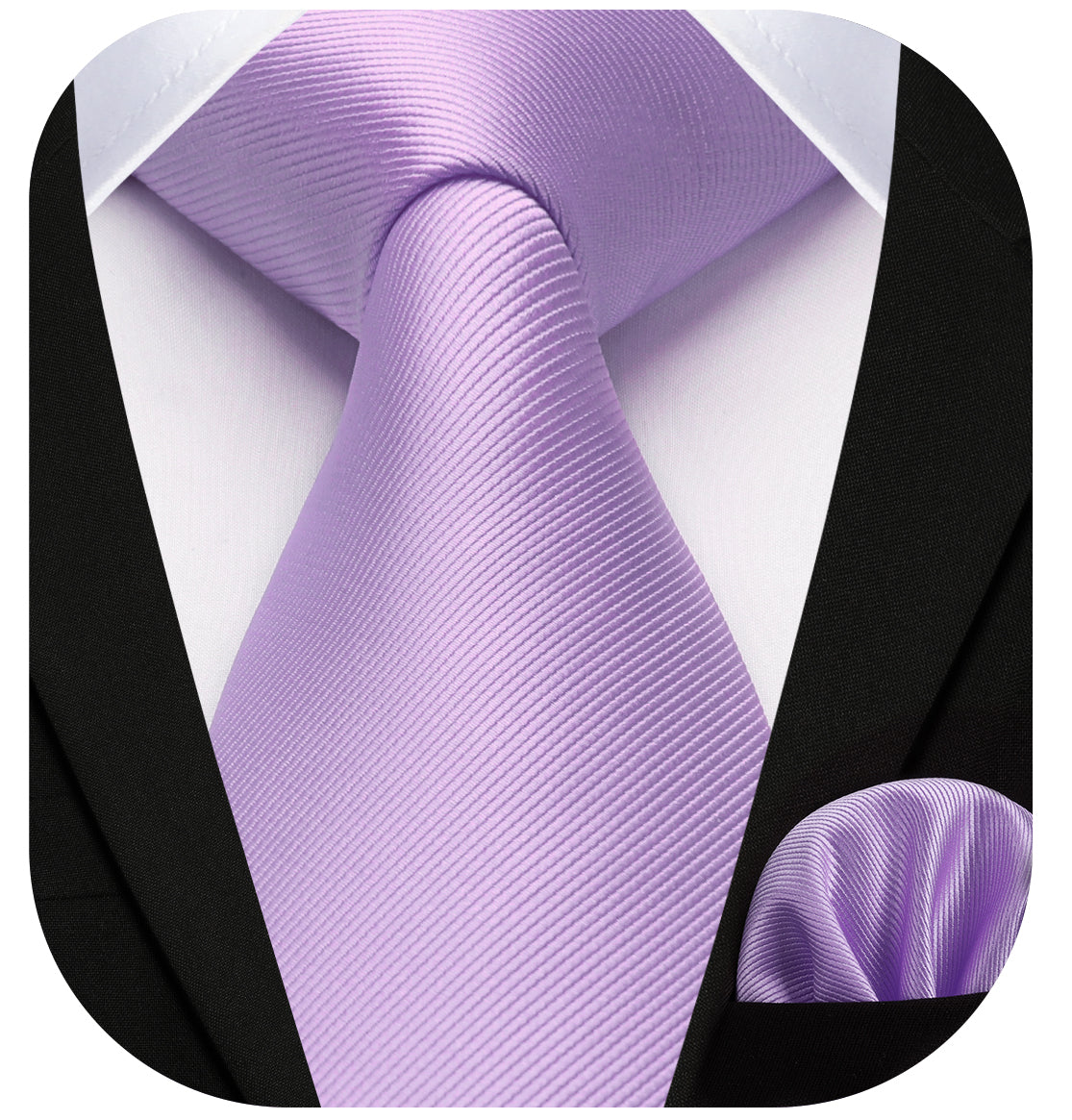 Hisdern Purple lavender Blush Solid Men's Tie Set for Formal & Wedding