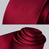 Solid 3.35 inch Tie Handkerchief Set - I-BURGUNDY