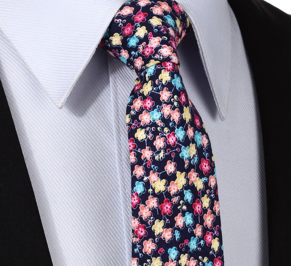 Floral Wedding Cotton Tie - COLOURFUL3 
